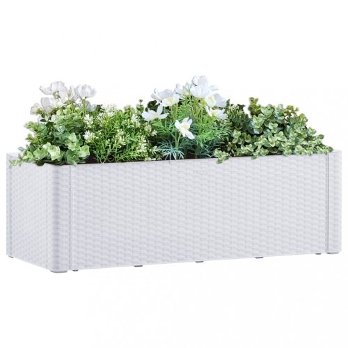 Fehér kerti magaságyás önöntöző rendszerrel 100 x 43 x 33 cm
