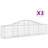 3 db íves horganyzott vas gabion kosár 200x30x40/60 cm