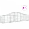 6 db íves horganyzott vas gabion kosár 200x30x40/60 cm