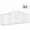 2 db íves horganyzott vas gabion kosár 200x30x60/80 cm