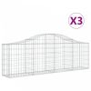 3 db íves horganyzott vas gabion kosár 200x30x60/80 cm