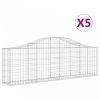 5 db íves horganyzott vas gabion kosár 200x30x60/80 cm