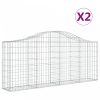 2 db íves horganyzott vas gabion kosár 200x30x80/100 cm