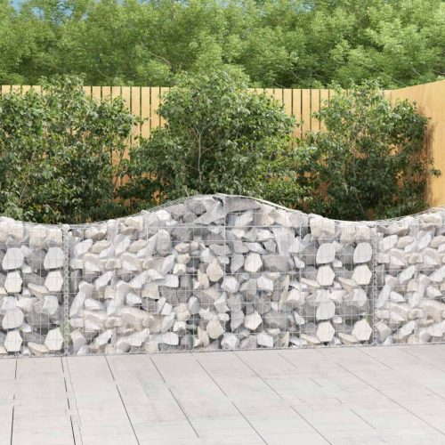 4 db íves horganyzott vas gabion kosár 200x30x80/100 cm