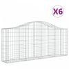 6 db íves horganyzott vas gabion kosár 200x30x80/100 cm