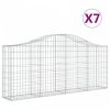 7 db íves horganyzott vas gabion kosár 200x30x80/100 cm