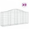 9 db íves horganyzott vas gabion kosár 200x30x80/100 cm