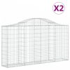 2 db íves horganyzott vas gabion kosár 200x30x100/120 cm