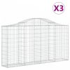 3 db íves horganyzott vas gabion kosár 200x30x100/120 cm