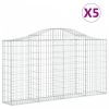 5 db íves horganyzott vas gabion kosár 200x30x100/120 cm