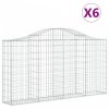 6 db íves horganyzott vas gabion kosár 200x30x100/120 cm