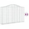 3 db íves horganyzott vas gabion kosár 200x30x120/140 cm