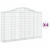 4 db íves horganyzott vas gabion kosár 200x30x120/140 cm