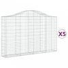 5 db íves horganyzott vas gabion kosár 200x30x120/140 cm