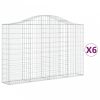 6 db íves horganyzott vas gabion kosár 200x30x120/140 cm