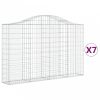 7 db íves horganyzott vas gabion kosár 200x30x120/140 cm