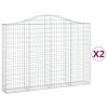 2 db íves horganyzott vas gabion kosár 200x30x140/160 cm