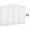 3 db íves horganyzott vas gabion kosár 200x30x140/160 cm