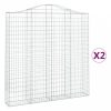 2 db íves horganyzott vas gabion kosár 200 x 30 x 200/220 cm