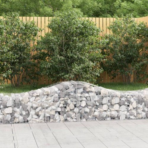 6 db íves horganyzott vas gabion kosár 200x50x40/60 cm