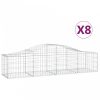 8 db íves horganyzott vas gabion kosár 200x50x40/60 cm