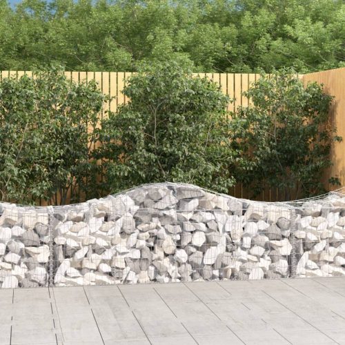 3 db íves horganyzott vas gabion kosár 200x50x60/80 cm