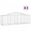 3 db íves horganyzott vas gabion kosár 200x50x60/80 cm