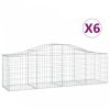 6 db íves horganyzott vas gabion kosár 200x50x60/80 cm