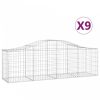 9 db íves horganyzott vas gabion kosár 200x50x60/80 cm