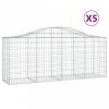 5 db íves horganyzott vas gabion kosár 200x50x80/100 cm