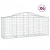 6 db íves horganyzott vas gabion kosár 200x50x80/100 cm