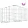 2 db íves horganyzott vas gabion kosár 200 x 50 x 100/120 cm