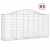 5 db íves horganyzott vas gabion kosár 200 x 50 x 100/120 cm