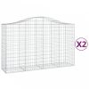 2 db íves horganyzott vas gabion kosár 200x50x120/140 cm