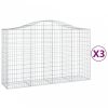 3 db íves horganyzott vas gabion kosár 200x50x120/140 cm