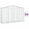 4 db íves horganyzott vas gabion kosár 200x50x120/140 cm