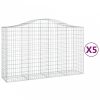 5 db íves horganyzott vas gabion kosár 200x50x120/140 cm