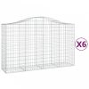 6 db íves horganyzott vas gabion kosár 200x50x120/140 cm