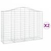 2 db íves horganyzott vas gabion kosár 200x50x140/160 cm