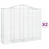 2 db íves horganyzott vas gabion kosár 200x50x160/180 cm