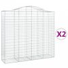 2 db íves horganyzott vas gabion kosár 200x50x180/200 cm