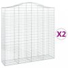 2 db íves horganyzott vas gabion kosár 200x50x200/220 cm