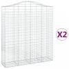 2 db íves horganyzott vas gabion kosár 200x50x220/240 cm