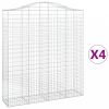 4 db íves horganyzott vas gabion kosár 200x50x220/240 cm