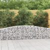 2 db íves horganyzott vas gabion kosár 400x30x60/80 cm