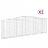 3 db íves horganyzott vas gabion kosár 400x30x120/140 cm