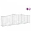 2 db íves horganyzott vas gabion kosár 400x50x100/120 cm