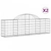 2 db íves horganyzott vas gabion kosár 200x30x60/80 cm