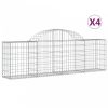 4 db íves horganyzott vas gabion kosár 200x30x60/80 cm