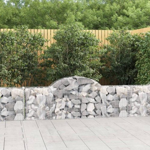 8 db íves horganyzott vas gabion kosár 200x30x60/80 cm